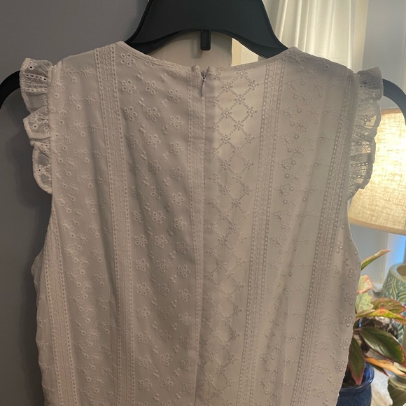 Calvin Klein White Eyelet Lace Fit & Flare Fully Lined Midi Dress: 10P - Picture 4 of 16